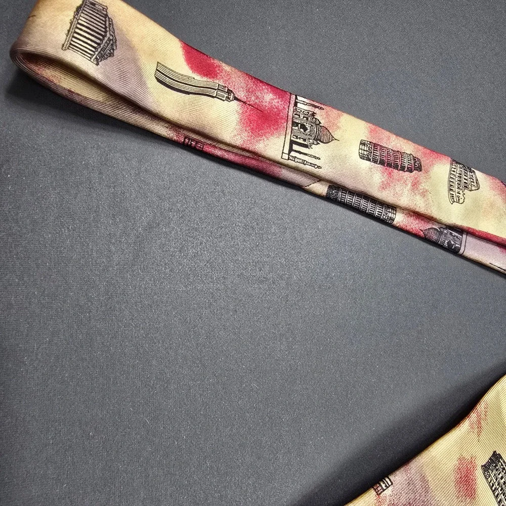 Tabasco Brand‎ Neckwear Novelty Necktie World Landmarks Architecture Silk